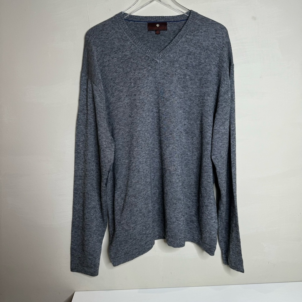 Toscano Mens Pure Wool Long Sleeve V Neck sweater